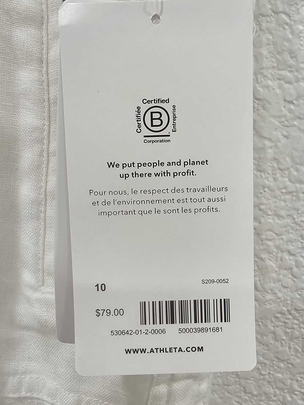 Athleta Cabo Linen Jogger Pants Womens 10 White 100% Linen Drawstring NWT - Picture 4 of 9